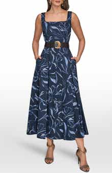 Donna Karan New York Belted Midi Dress