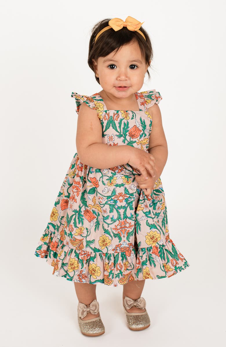 Popatu Floral Print Ruffle Flounce Dress, Main, color, 