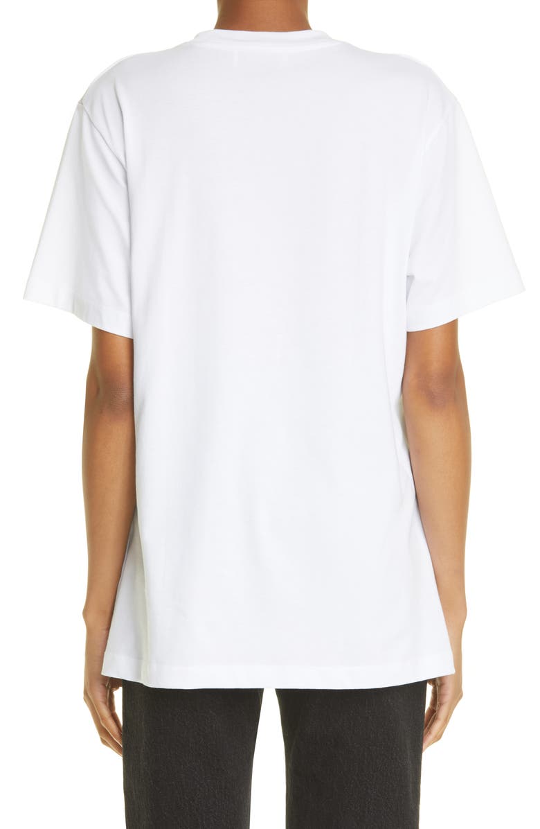 Marine Serre Embroidered Logo Oversize Organic Cotton T-Shirt, Alternate, color, 