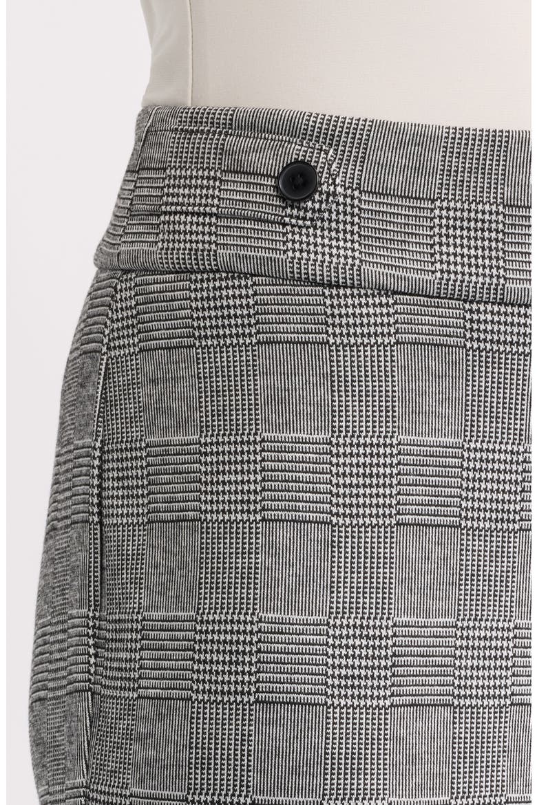 Glen Plaid Pull On Side Tab Wide Leg Trousers, Alternate, color, ANNE BLACK/ WHITE DOVE
