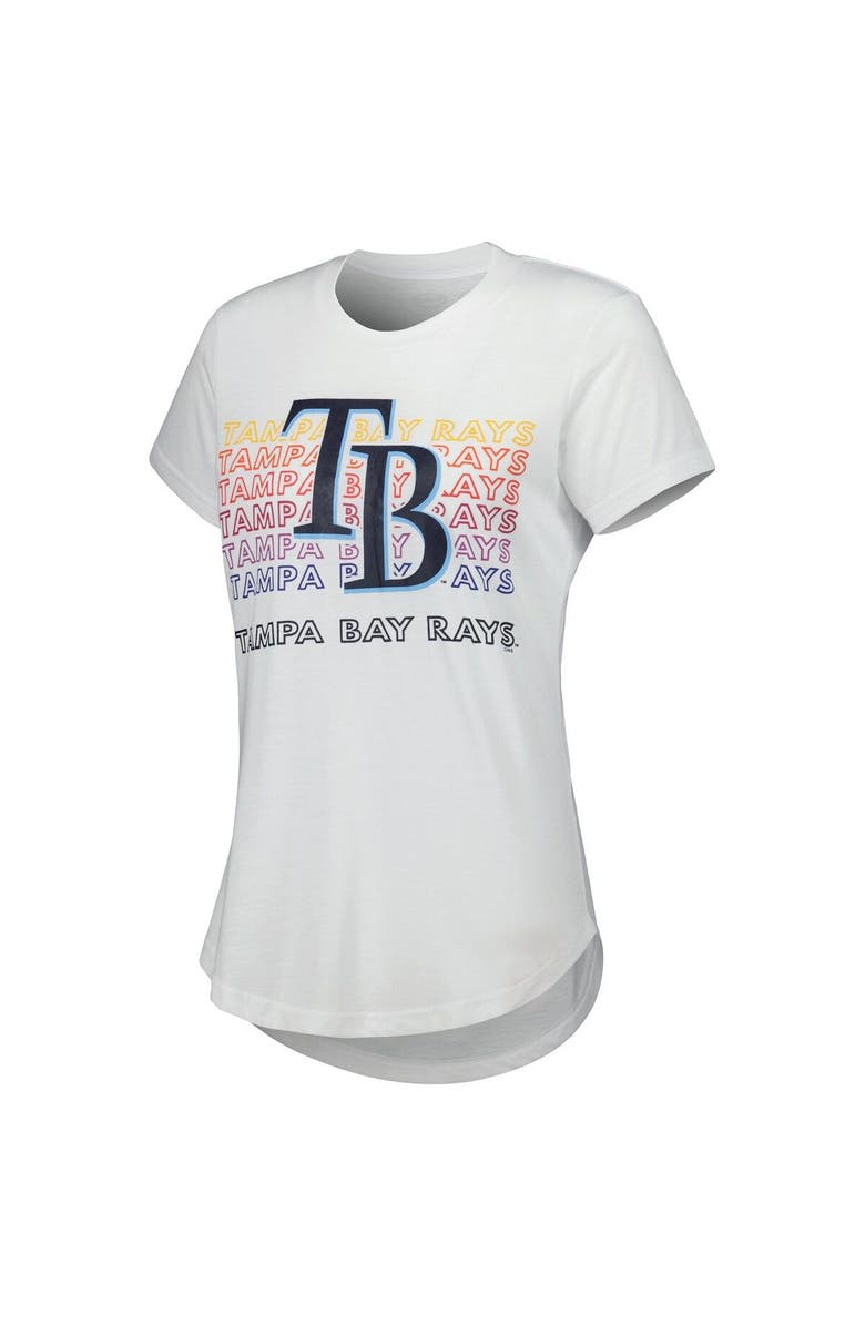 CONCEPTS SPORT Women's Concepts Sport White/Charcoal Tampa Bay Rays Sonata T-Shirt & Leggings Sleep Set, Alternate, color, Charcoal