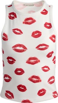 Alice + Olivia Allen Print Rib Tank Top