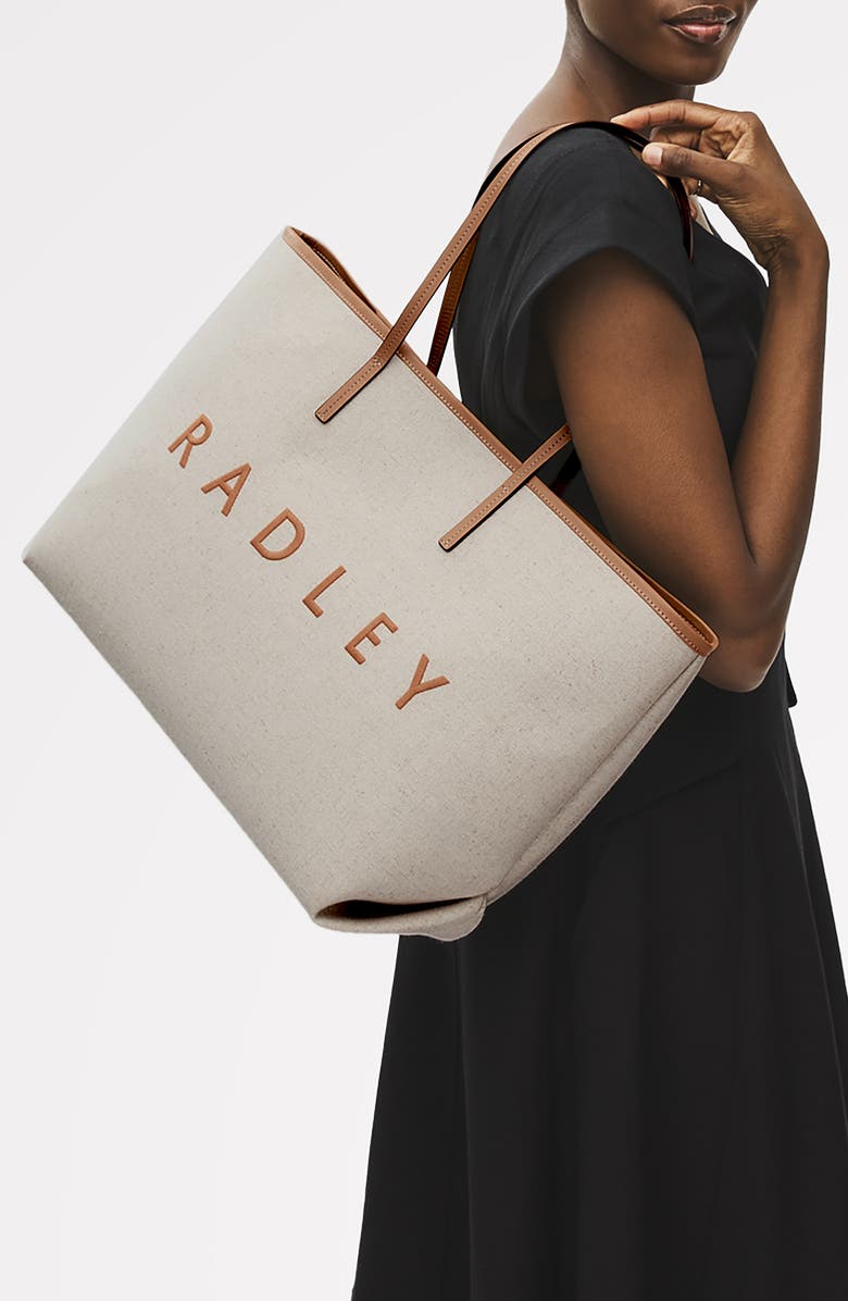 Radley Sutherland Row Large Open Top Tote Bag, Alternate, color, Saddle