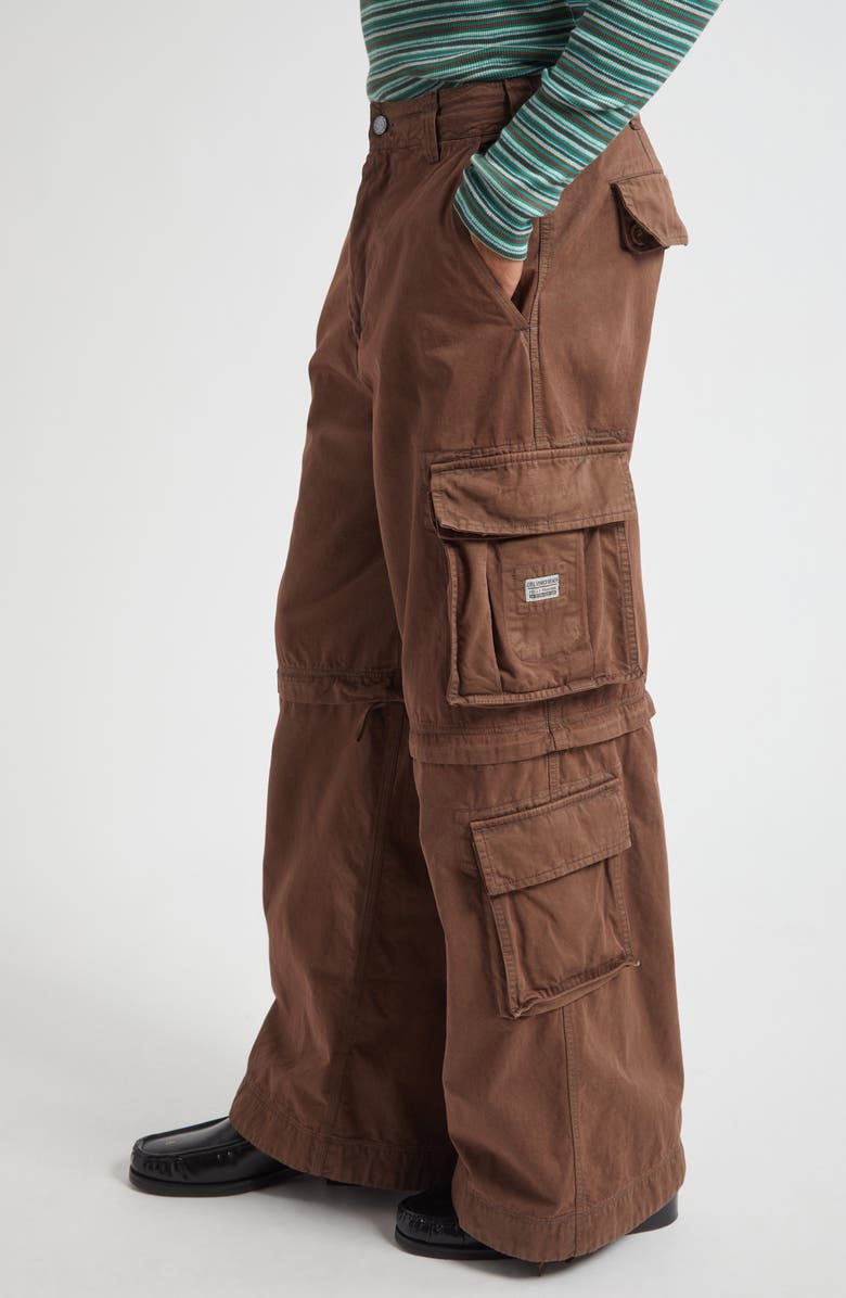 ERL Gender Inclusive Zip-Off Cargo Pants, Alternate, color, Brown