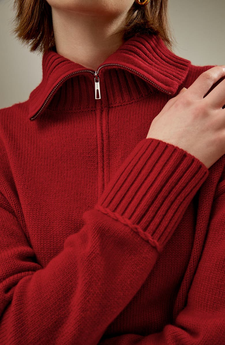 Lilysilk Relaxed Fit Wool-Cashmere  Blend Sweater for Women, Alternate, color, Red