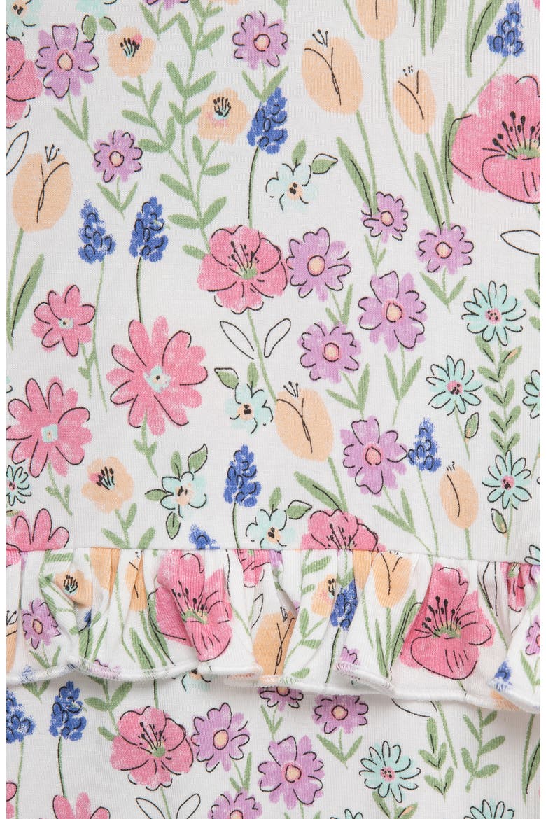 Meadow Floral Stretch Viscose Zip Footie & Headband (Nordstrom Exclusive), Alternate, color, PINK