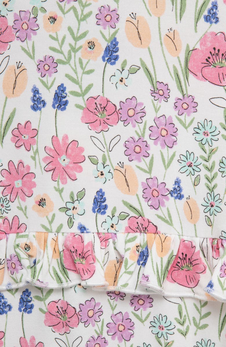 Little Me Meadow Print Zip Footie & Headband, Alternate, color, Pink