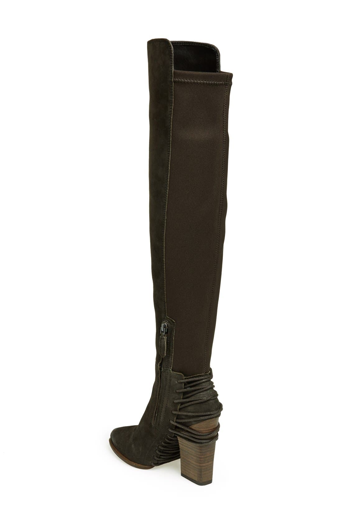 'Nikka' Over the Knee Leather Boot, Alternate, color, ANTHRICITE