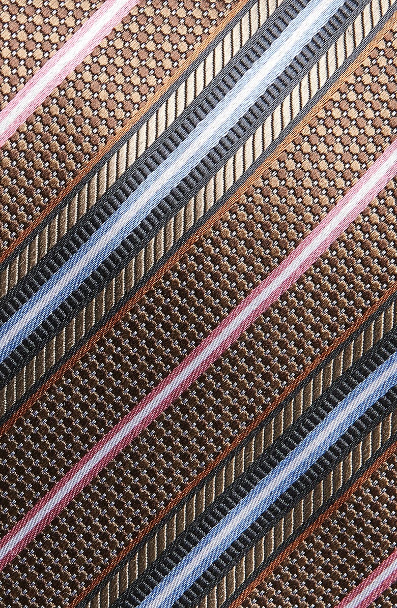 Nordstrom Stripe Jacquard Silk Tie, Alternate, color, Brown