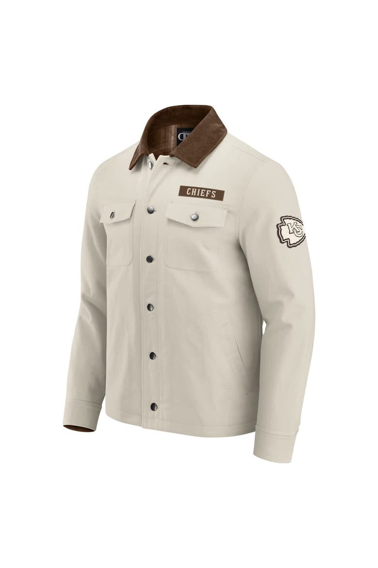 Men's NFL x Darius Rucker Collection by Fanatics Tan Kansas City Chiefs Midweight Canvas Full-Button Jacket, Alternate, color, Tan