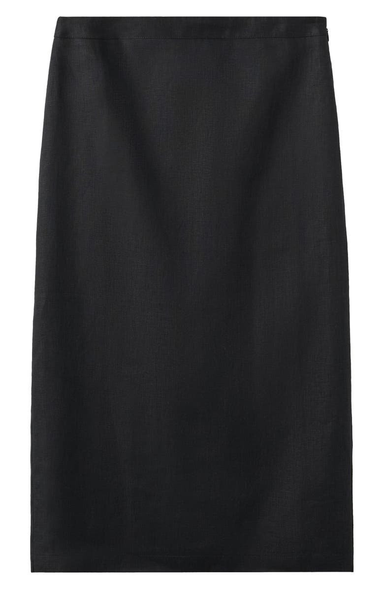MANGO Linen Midi Skirt, Alternate, color,