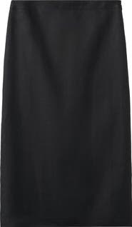MANGO Linen Midi Skirt