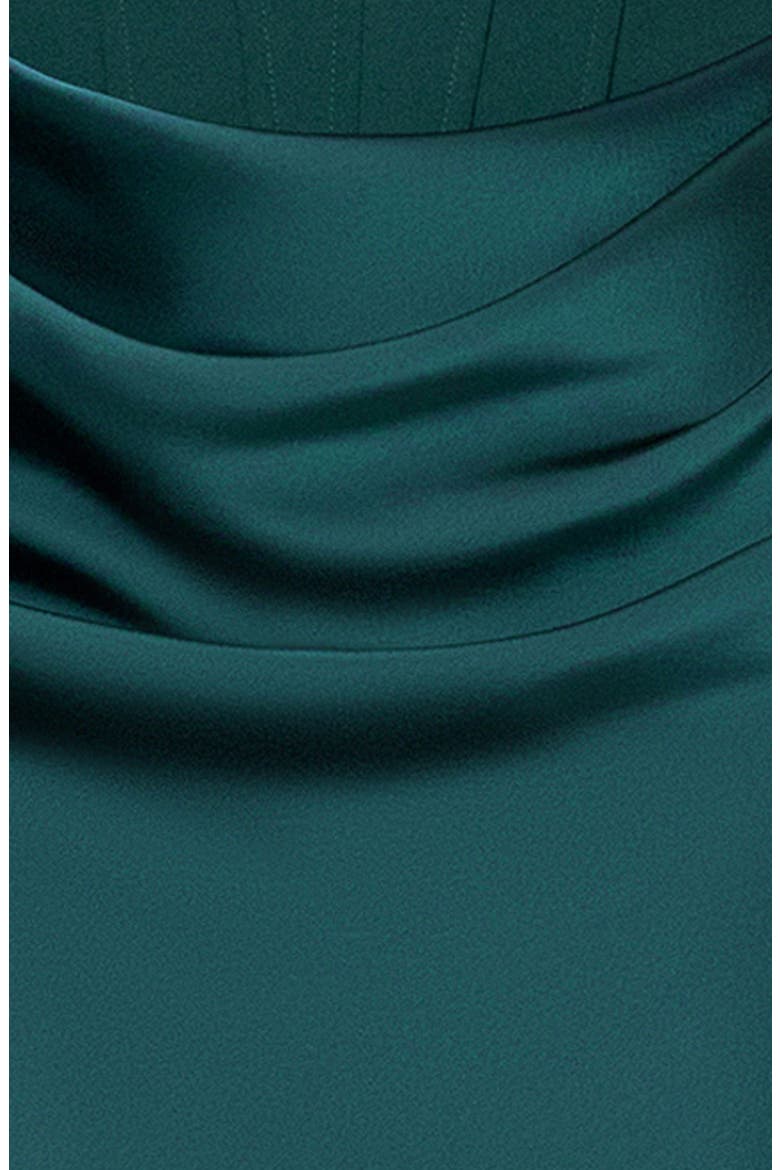 Strapless Mixed Media Gown, Alternate, color, PINE