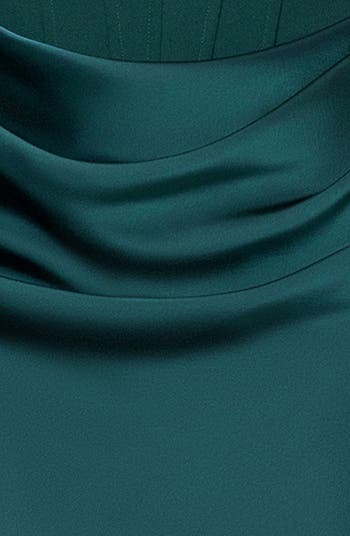 Strapless Scuba & Charmeuse Gown