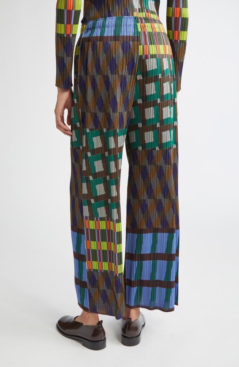 Pleats Please Issey Miyake Harmony Pleated Wide Leg Pants, Alternate, color, Blue