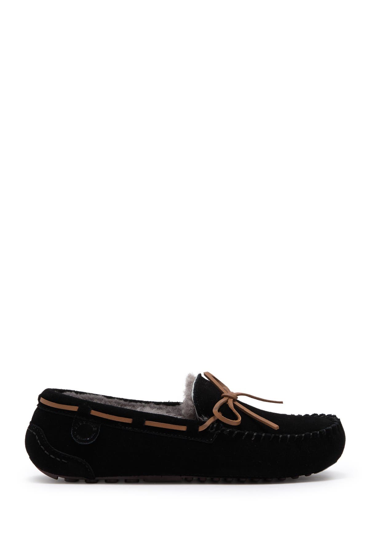 FIRESIDE BY DEARFOAMS Victor Genuine Shearling Slipper - Wide Width Available, Alternate, color, Black