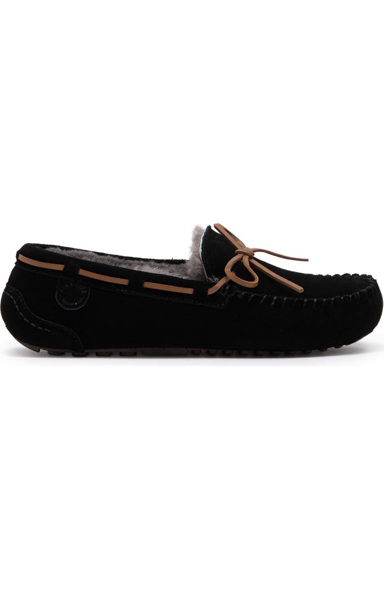 FIRESIDE BY DEARFOAMS Victor Genuine Shearling Slipper - Wide Width Available, Alternate, color, Black