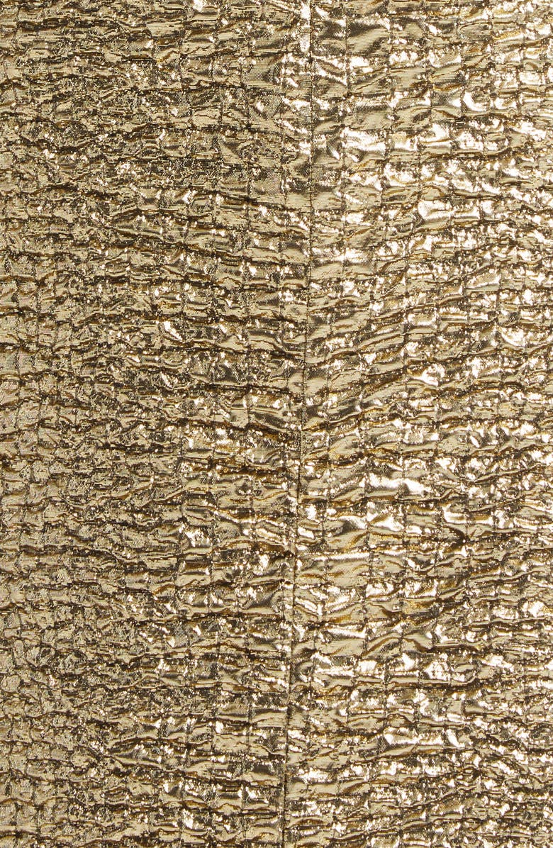 Emilia Wickstead Micheline Metallic Seersucker Column Gown, Alternate, color,