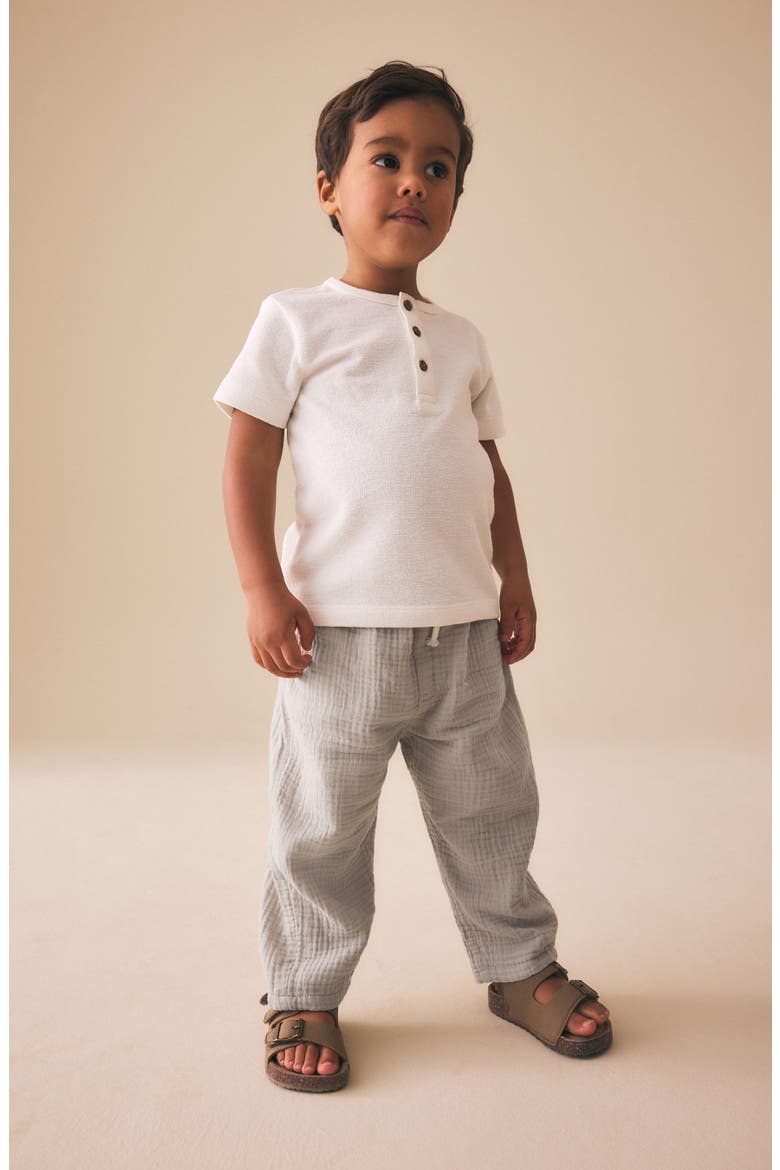 Kids' Cotton Gauze Drawstring Pants, Alternate, color, NEUTRAL