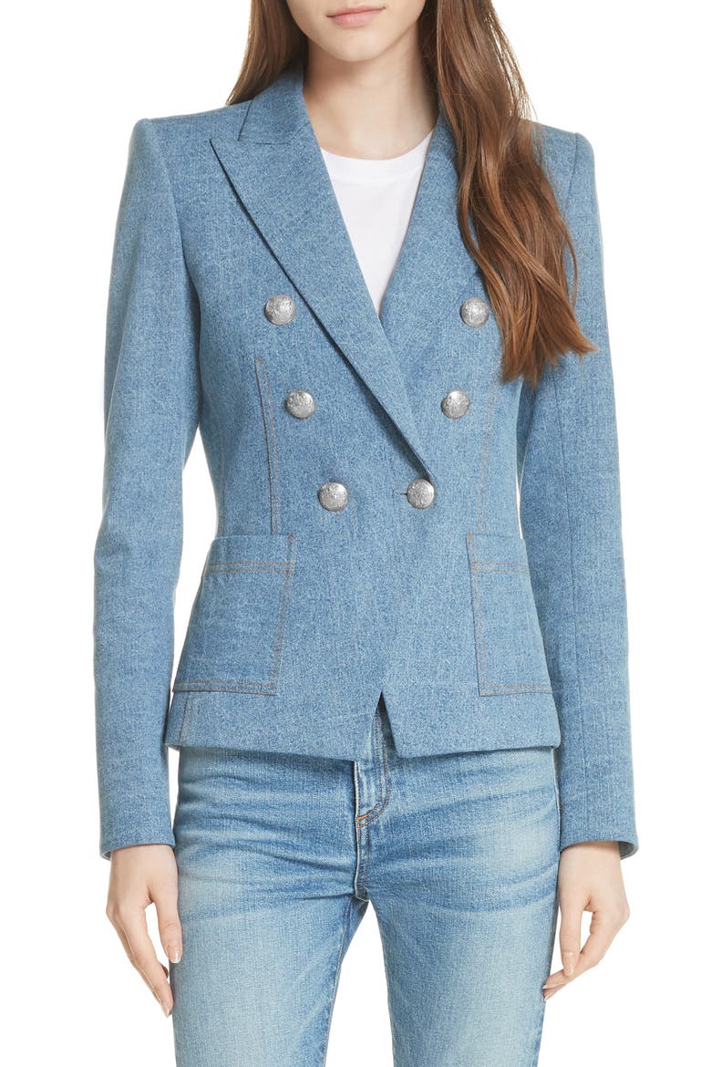 Caden Denim Dickey Jacket, Alternate, color, MID BLUE