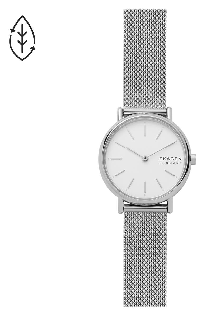 Skagen Signatur Slim Mesh Strap Watch, 30mm, Alternate, color,