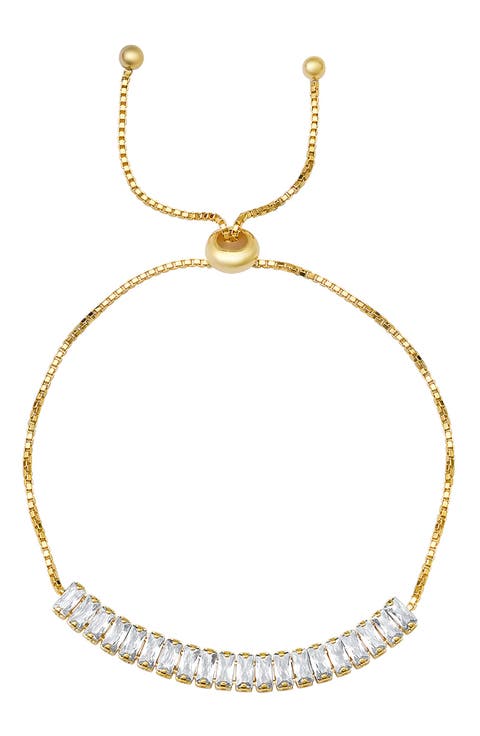 Sterling Silver Emerald Cut Cubic Zirconia Bracelet