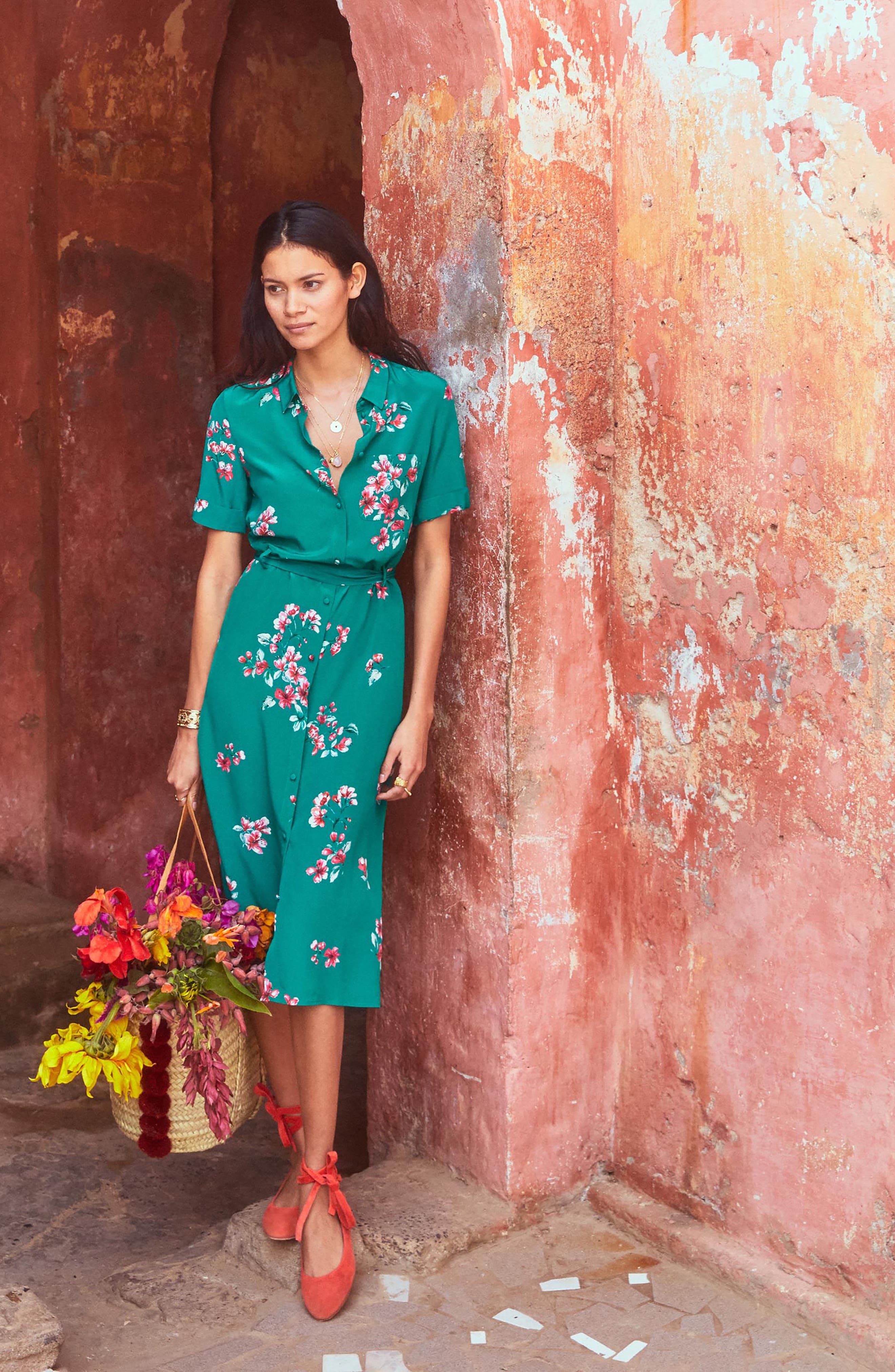 Sézane Nina Ballerina Ankle Wrap Flat, Alternate, color, 