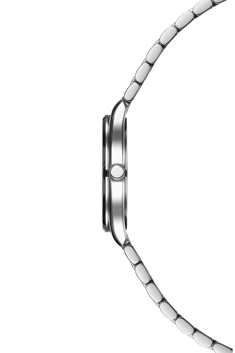 Beleganza Diamond & Mother-of-Pearl Bracelet Watch, 32mm, Alternate, color, PINK MOP STAINLESS STEEL
