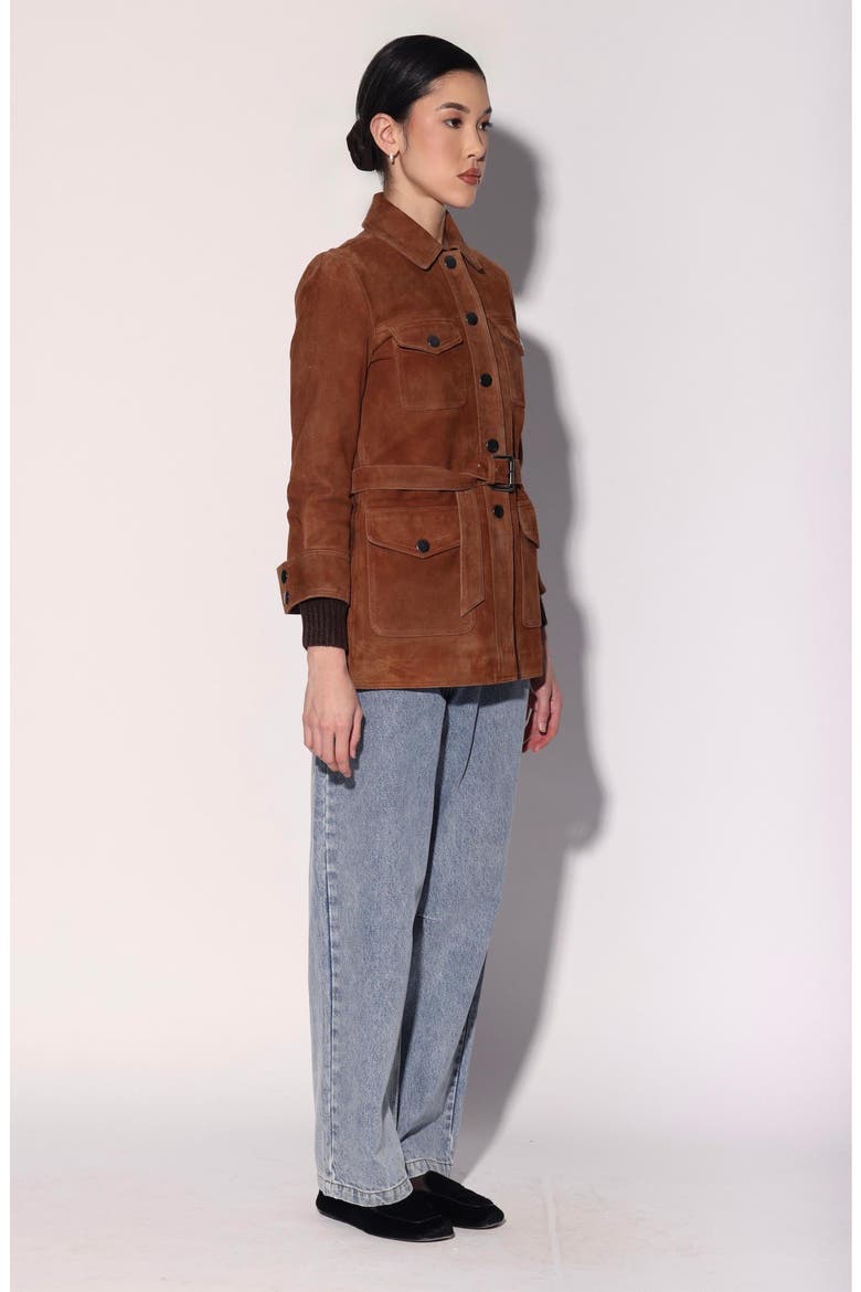 Sharona Suede Jacket, Alternate, color, Cognac Suede