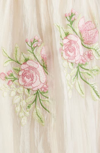 Fiona Floral Embroidery Strapless Dress
