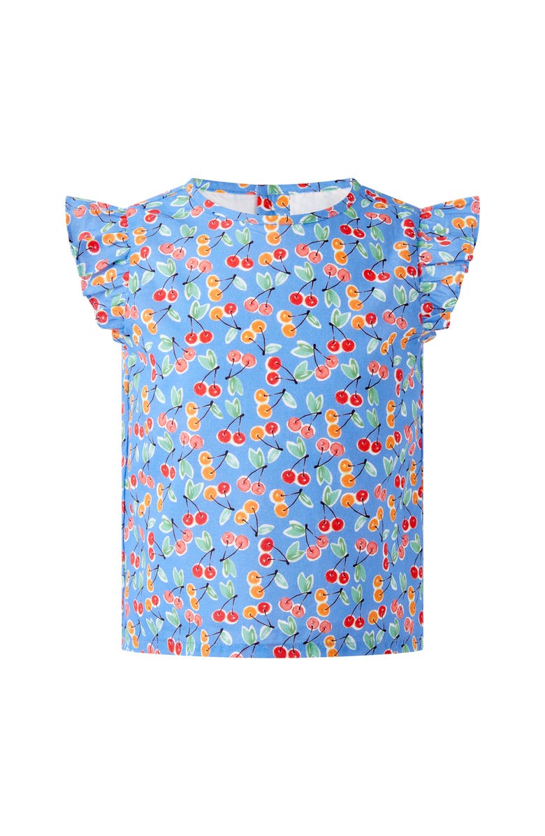 Rachel Riley Cherry Ruffle Two Piece Set, Alternate, color, Blue