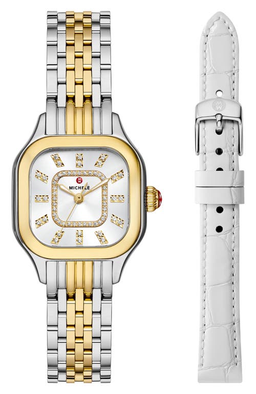 Michele Meggie Diamond Dial Watch Head Gift Set, 29mm In Gold