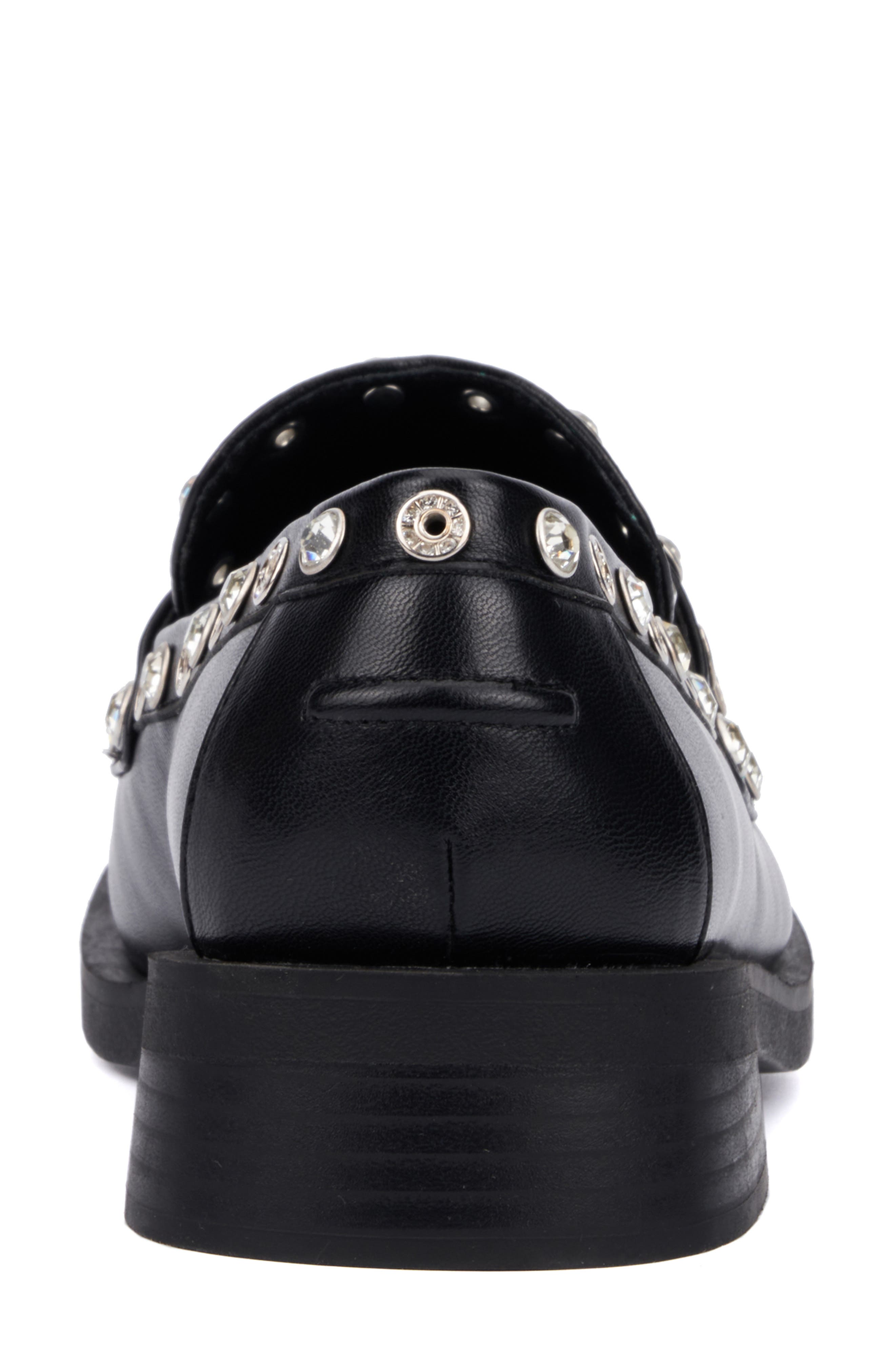 OLIVIA MILLER Libra Rivet Loafer, Alternate, color, Black