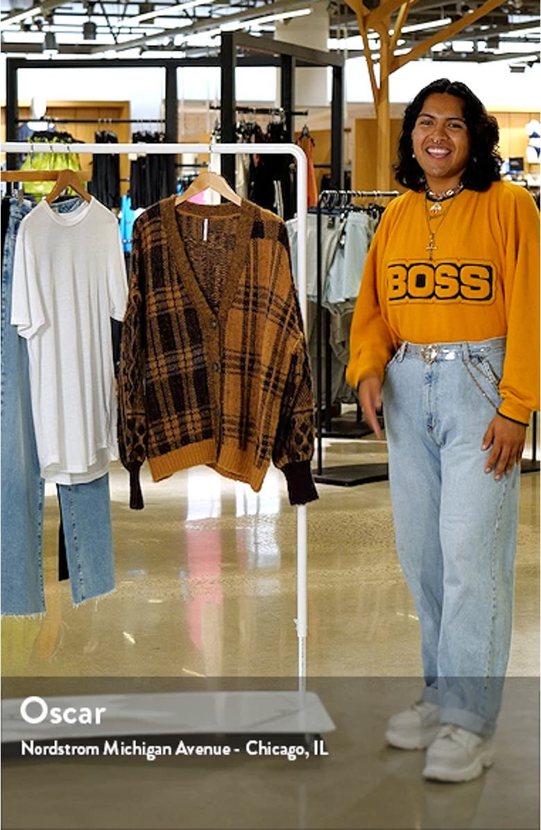 Sepia Plaid Jacquard Oversize Cardigan, sales video thumbnail