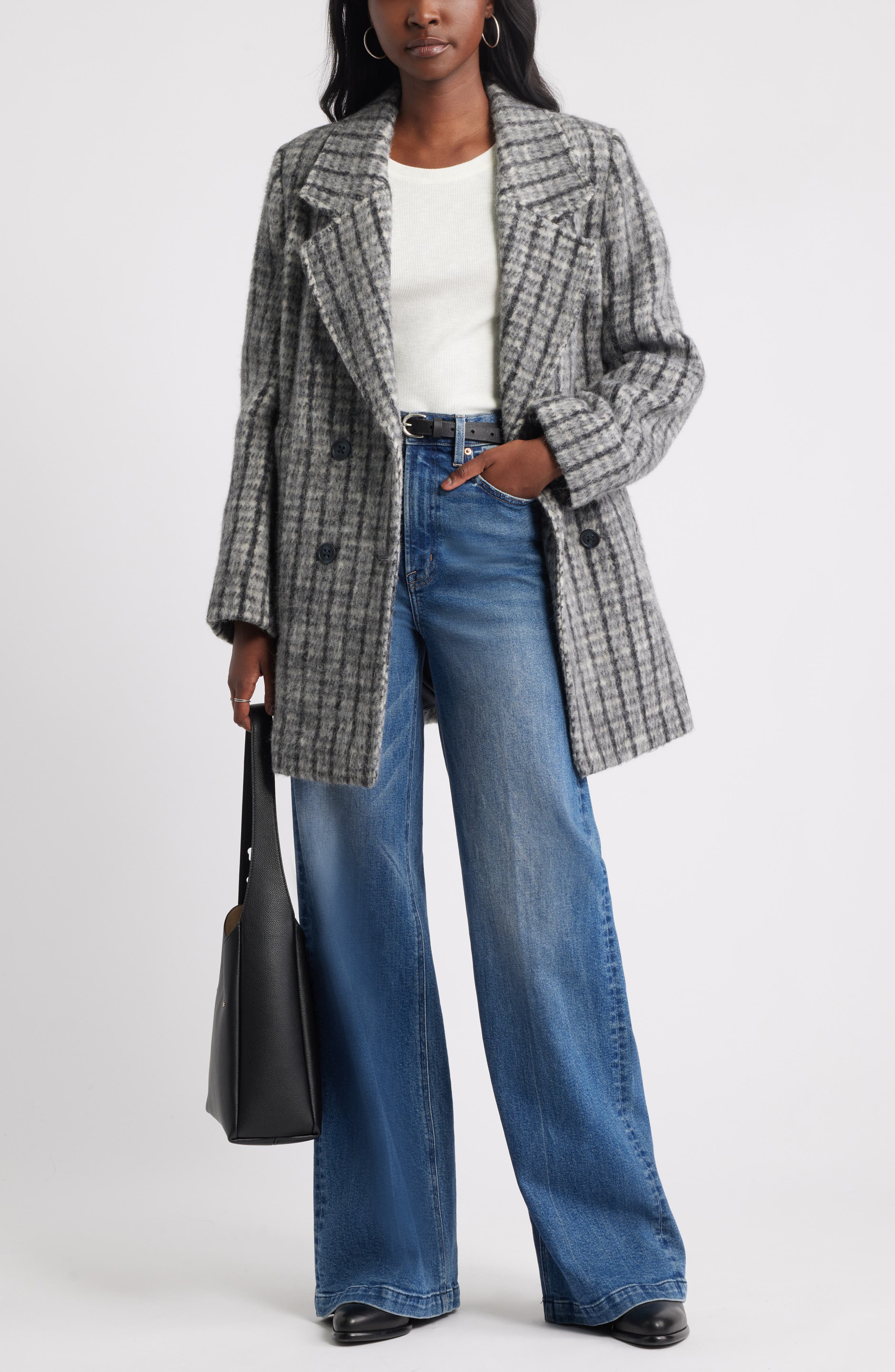 Chunky Herringbone Double Breasted Coat - image 2
