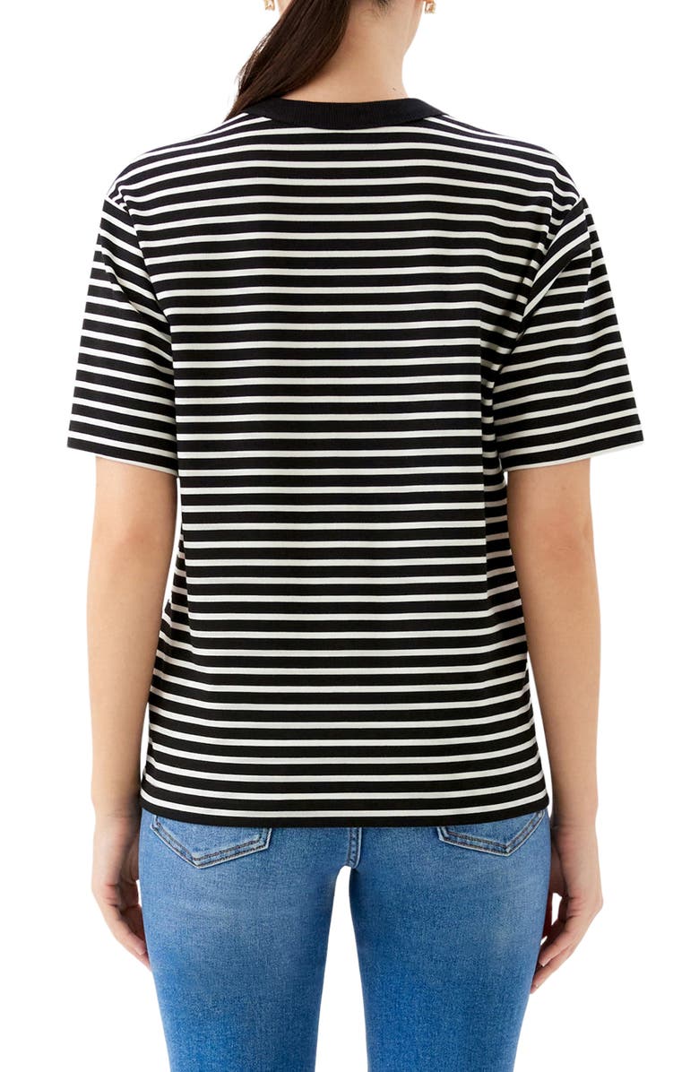 Karen Kane Stripe T-Shirt, Alternate, color, Black/ Ivory