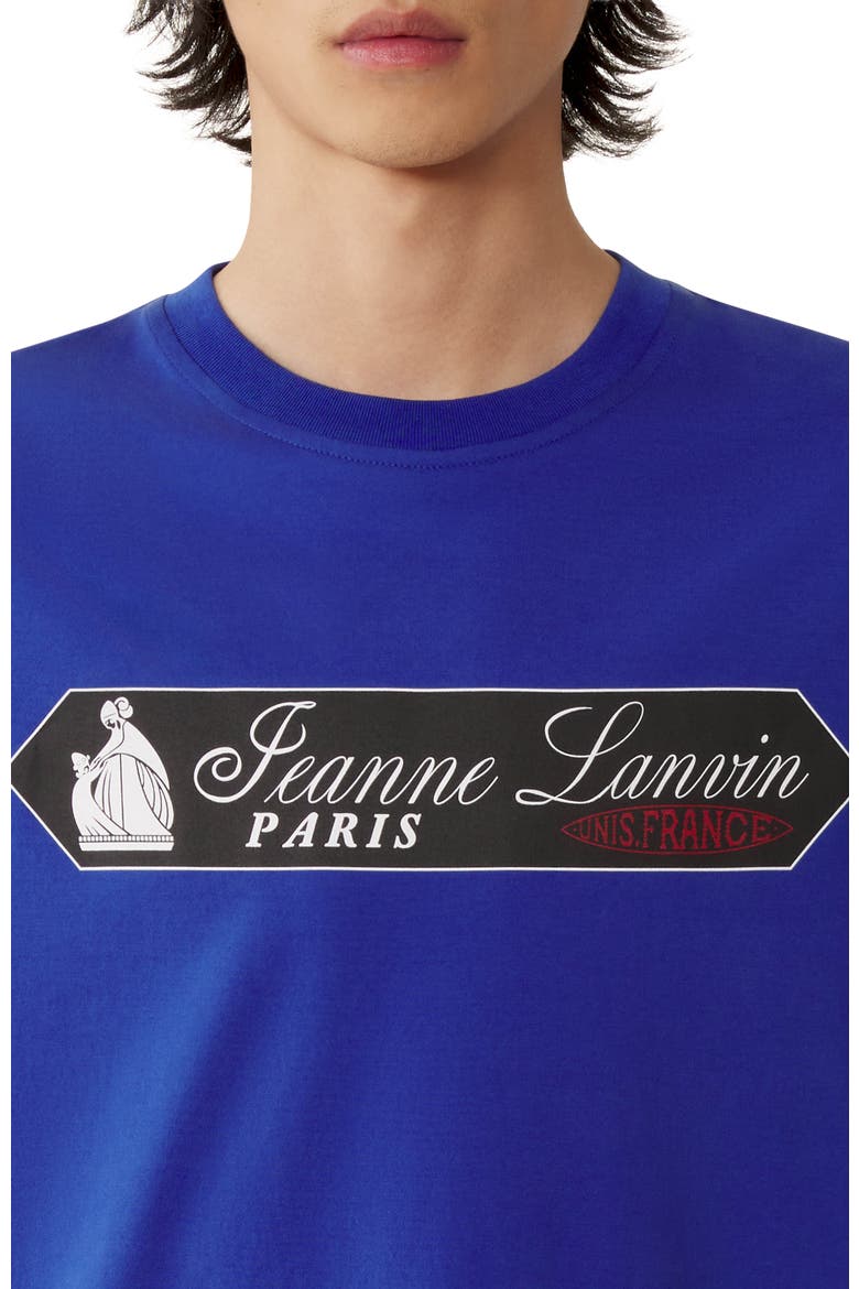 Printed Lanvin Signature Label T-Shirt, Alternate, color, Pale blue