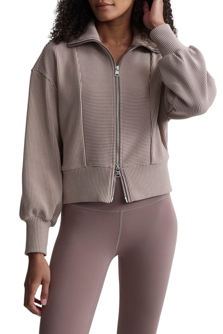 Gibbs Ottoman Rib Crop Zip Jacket, Main, color, TAUPE SAND