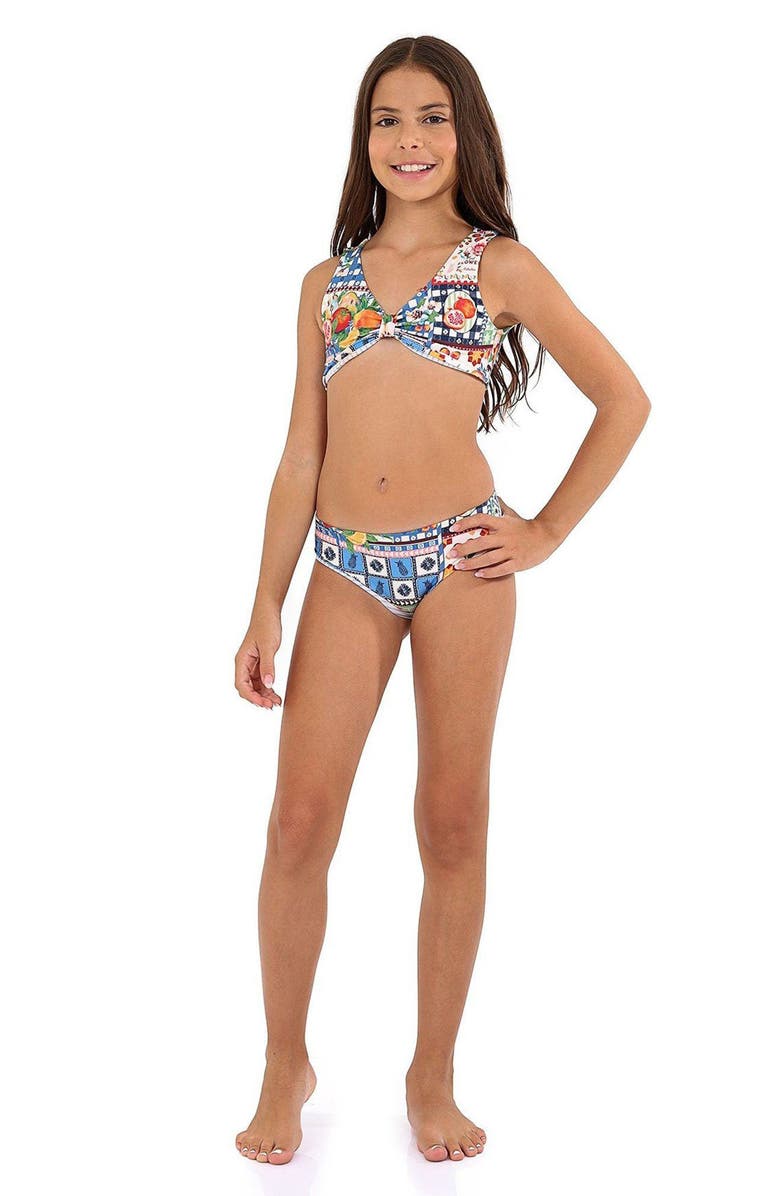 Agua Bendita Kids' Paz Two-Piece Swimsuit, Alternate, color, Multicolor