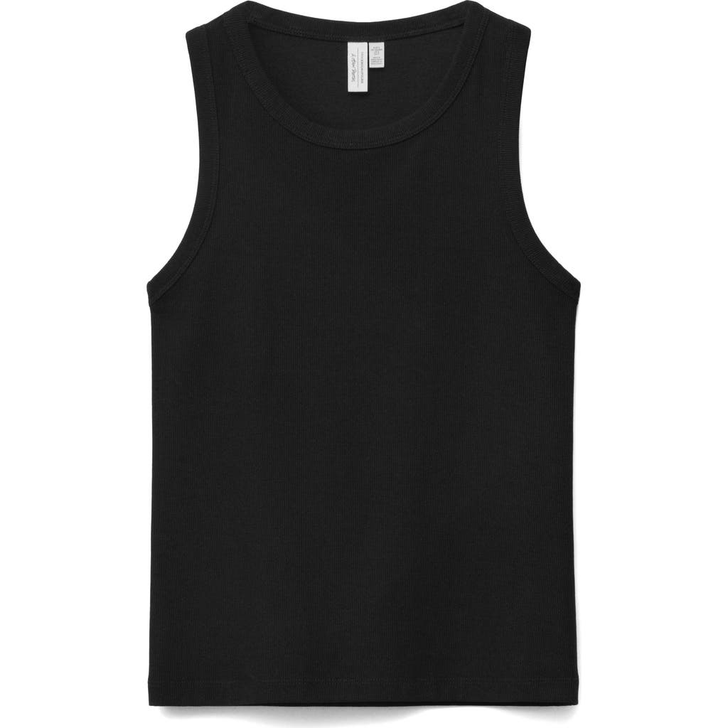& Other Stories Stretch Cotton Rib Tank In Black