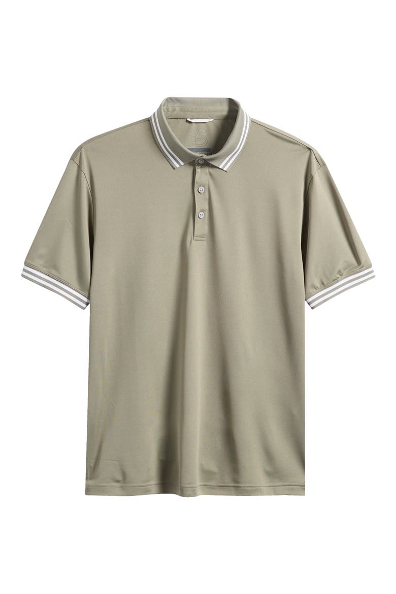 Thatcher Tipped Performance Polo, Alternate, color, OLIVE