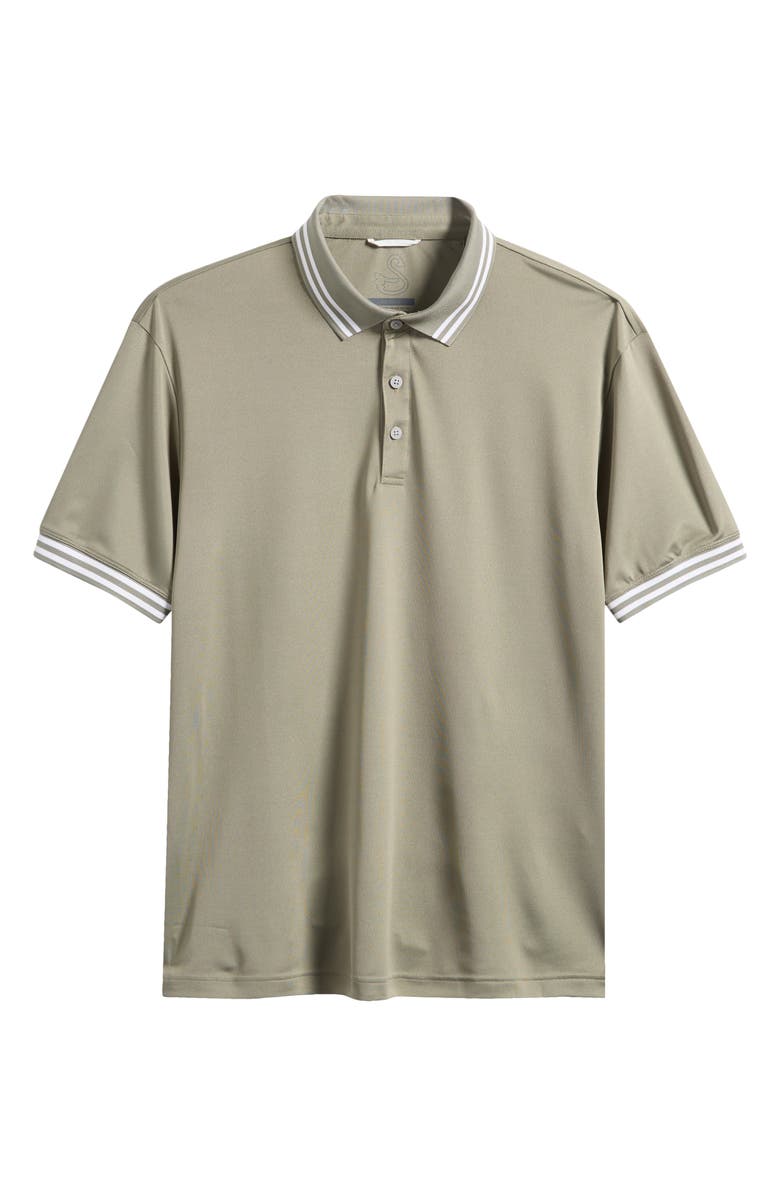 Swannies Thatcher Tipped Performance Polo, Alternate, color, Olive
