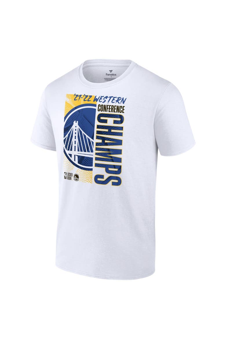Men's Fanatics Branded White Golden State Warriors 2022 Western Conference Champions Big & Tall Locker Room T-Shirt, Alternate, color, White