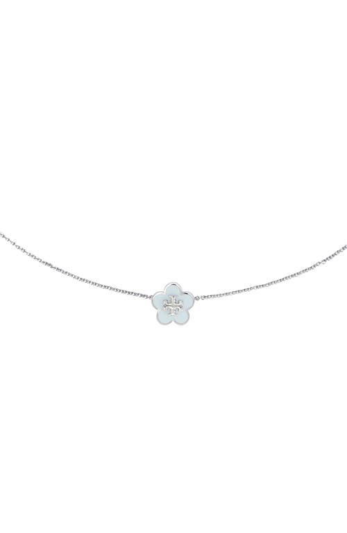 Tory Burch Forget Me Not Enamel Pendant Necklace