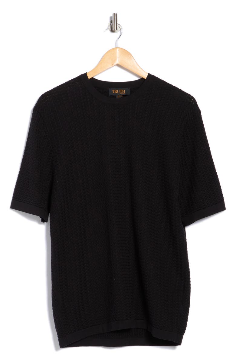 TRUTH Textured Knit T-Shirt, Alternate, color, Black