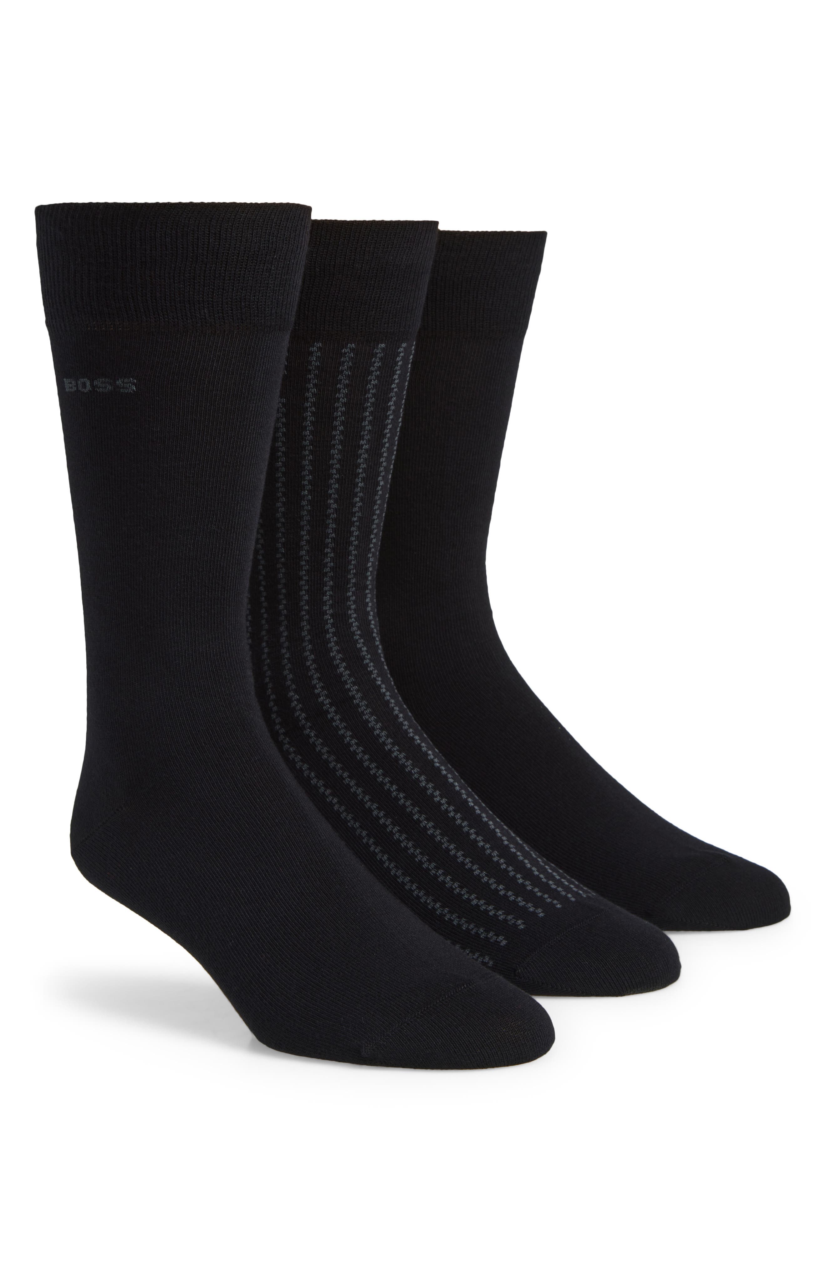 BOSS 3-Pack Cotton Blend Dress Socks