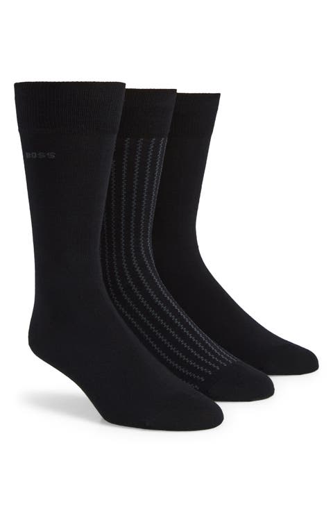 3-Pack Cotton Blend Dress Socks