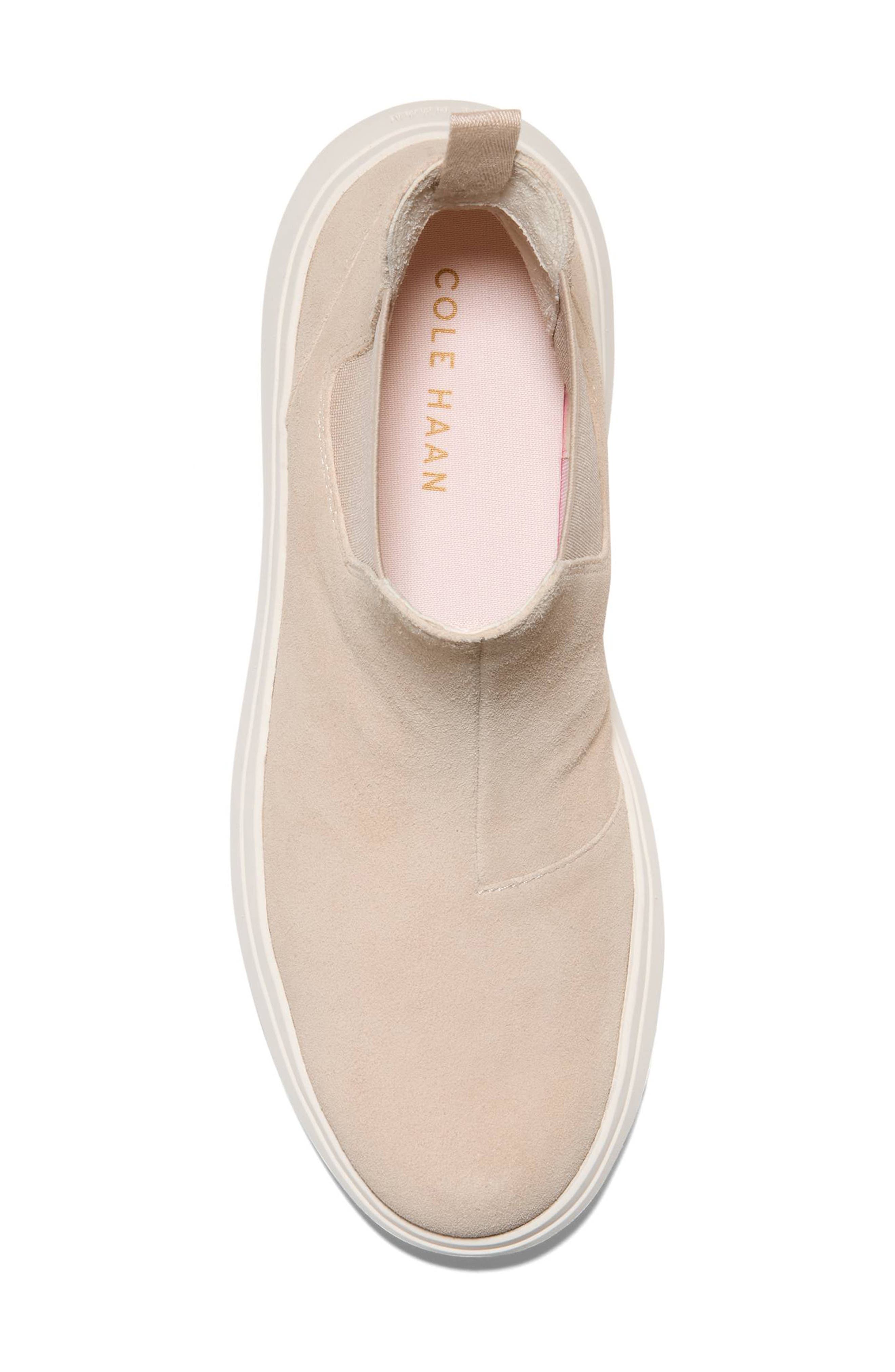 Cole Haan Grand Raelyn Waterproof Chelsea Boot, Alternate, color, Sesame Suede/ Ivory Waterproof