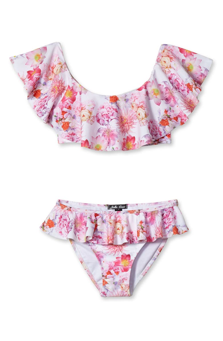 Stella Cove Floral Print Ruffle Two-Piece Swimsuit, Main, color,