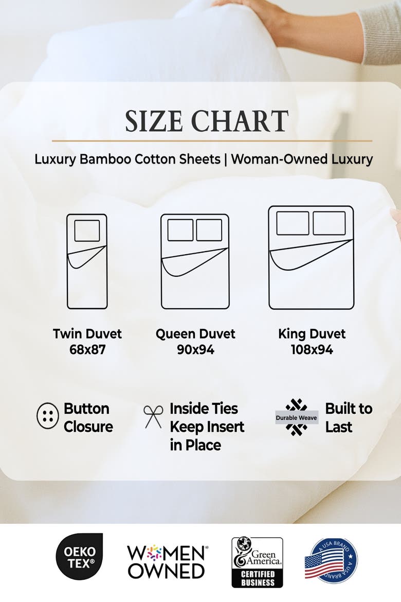 Melange Viscose Cotton Duvet Cover - Breathable & Cozy Comfort, Alternate, color, Sand